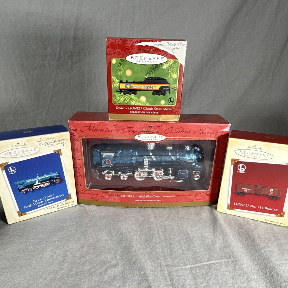 Lot of 4 Hallmark Keepsake Lionel Train Ornaments